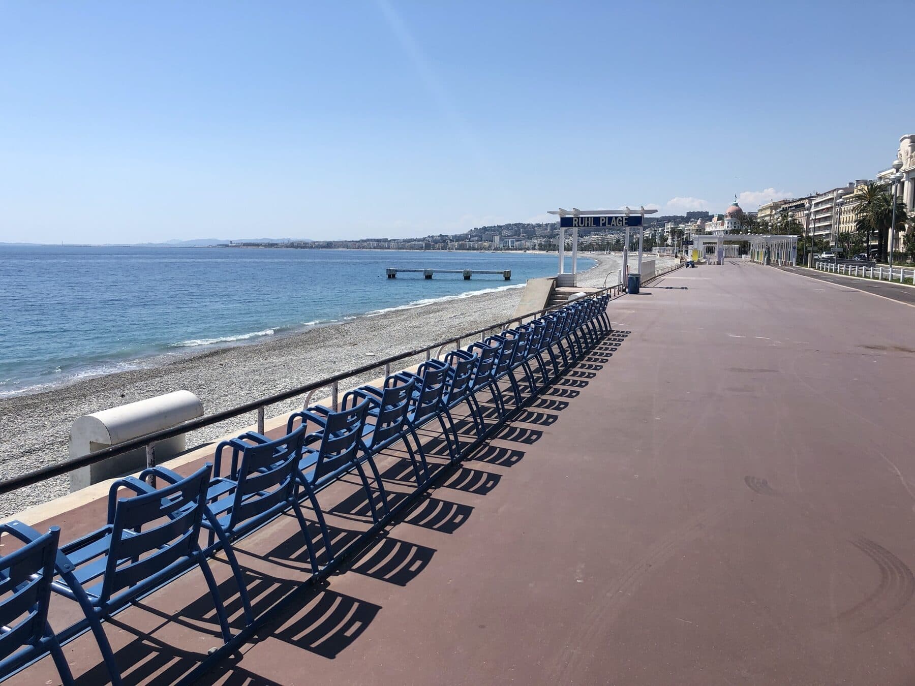 The Promenade des Anglais in Nice, France, where the trip to Villefranche-sur-Mer starts